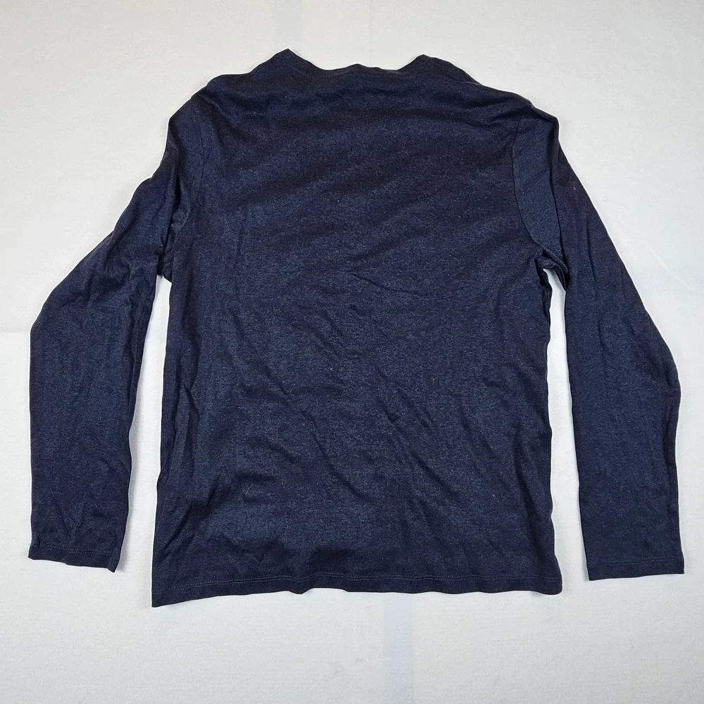 Banana Republic Luxe Touch Performance Long Sleeve T-Shirt Navy Blue Mens L NEW